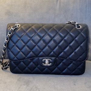 Chanel jumbo caviar flap bag
